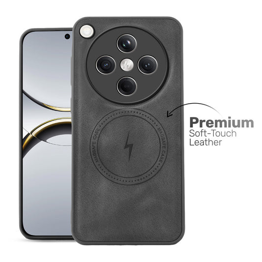 Refined PU Leather Case for Oppo Find X8 5G , with Support for MagSafe & Wireless Accessories
