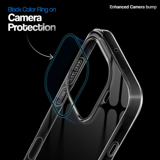 Crystal Clear Anti-Yellow Transparent Back Cover Case With Camera Ring Protection for Oppo Find X9 Pro 5G