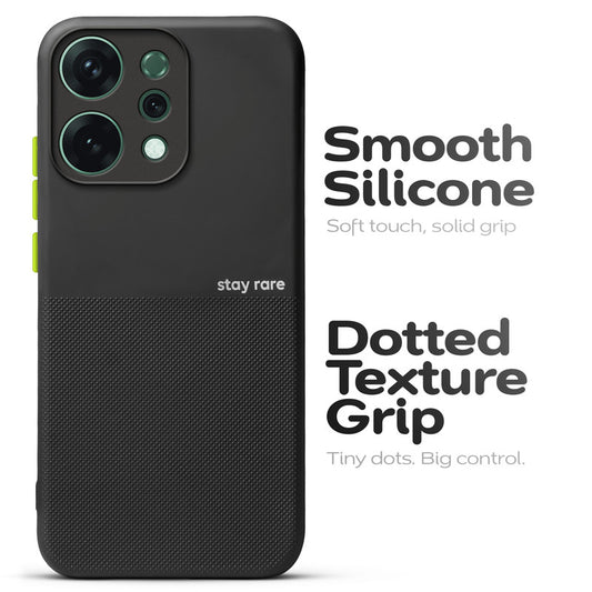 Premium Silicone Textured Case With Camera Protection & Inner Microfiber Lining Back Cover For Oppo Reno 14 5G