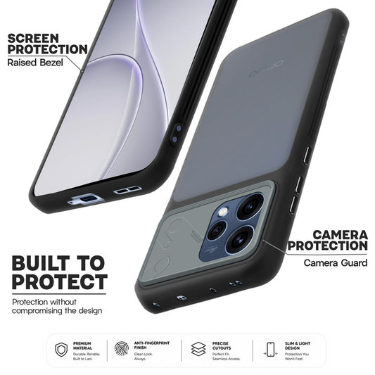 Premium Frosted Back Cover with Textured Camera Design & Metal-Look Buttons for Oppo Reno 15 5G