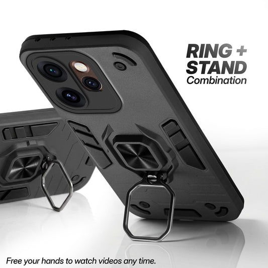 Oppo Reno 15 Pro 5G case with foldable ring stand for hands-free viewing in kickstand position