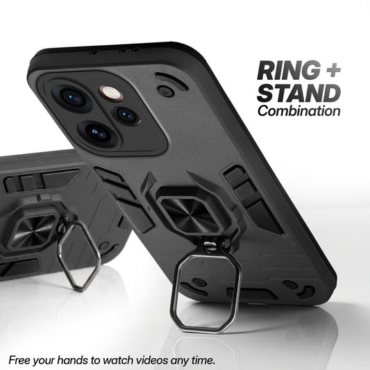 Oppo Reno 15 Pro Mini 5G case with foldable ring stand for hands-free viewing in kickstand position