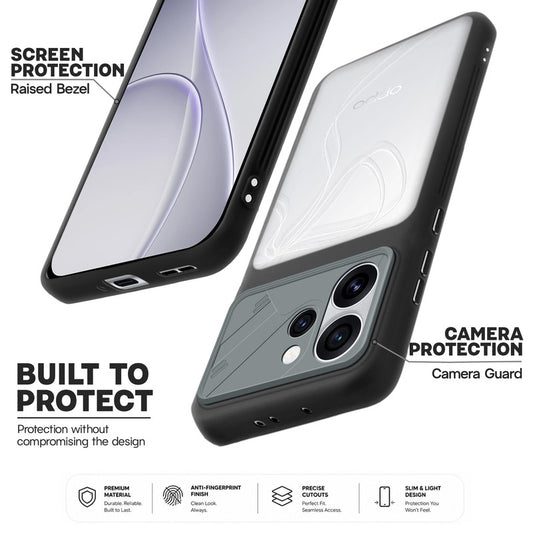 Premium Frosted Back Cover with Textured Camera Design & Metal-Look Buttons for Oppo Reno 15 Pro Mini 5G