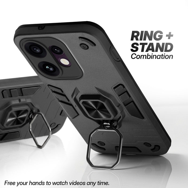 Oppo Reno 16 5G case with foldable ring stand for hands-free viewing in kickstand position