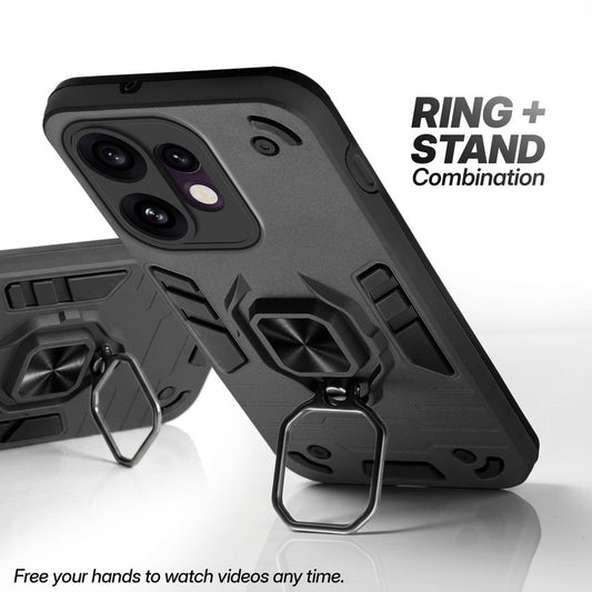Oppo Reno 16 5G case with foldable ring stand for hands-free viewing in kickstand position