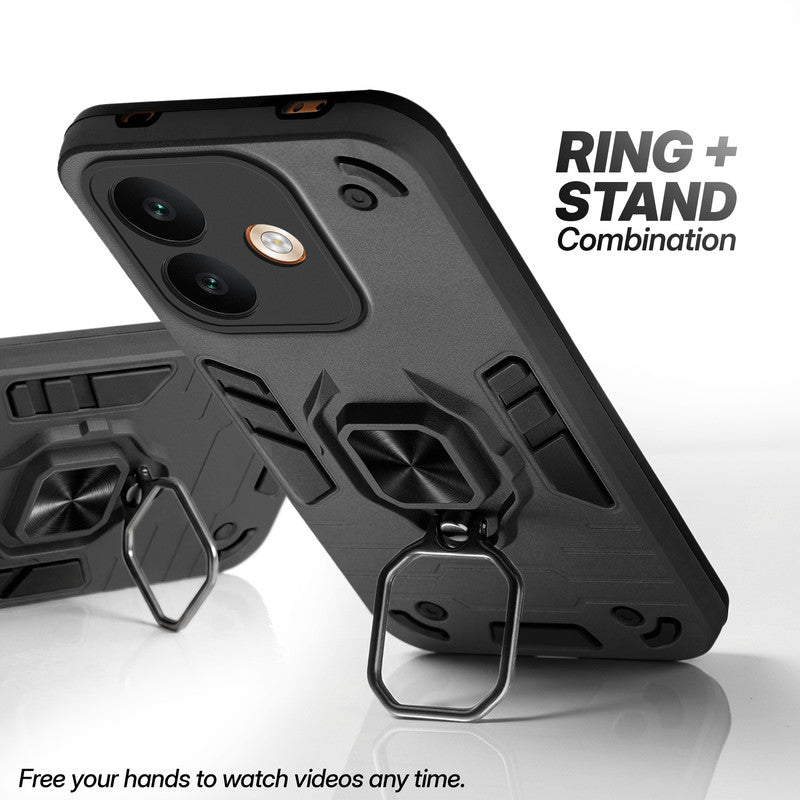 POCO X8 5G case with foldable ring stand for hands-free viewing in kickstand position