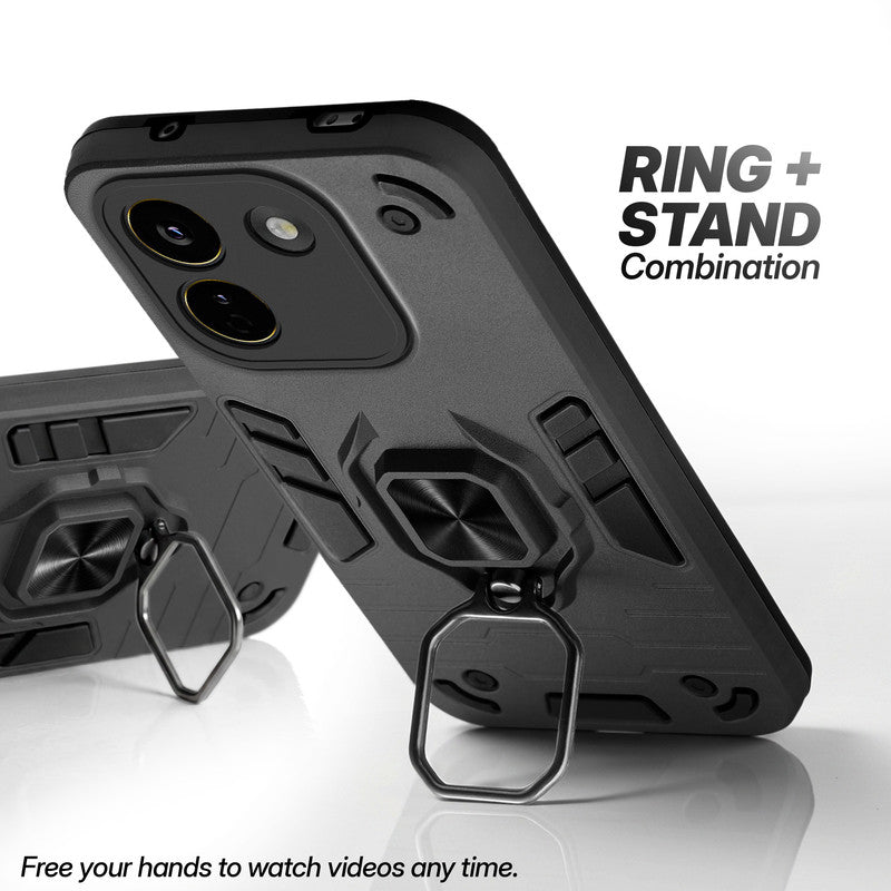 Poco X8 Power 5G case with foldable ring stand for hands-free viewing in kickstand position