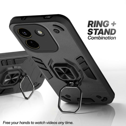 Poco X8 Power 5G case with foldable ring stand for hands-free viewing in kickstand position