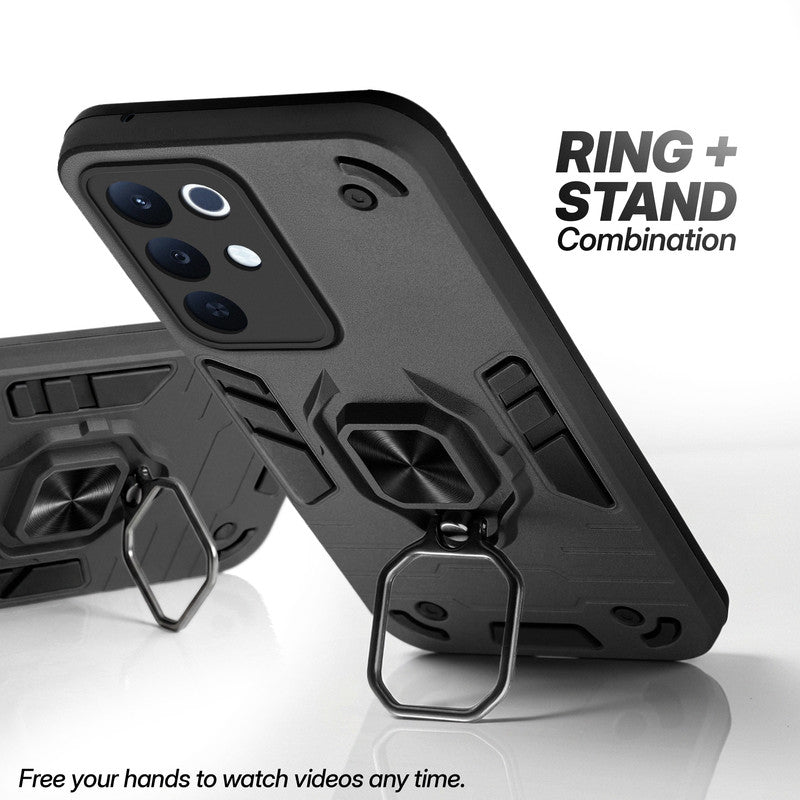 Realme 15x 5G case with foldable ring stand for hands-free viewing in kickstand position