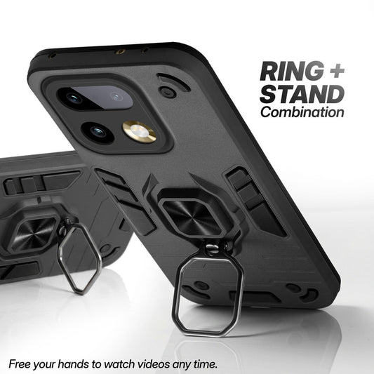 Realme 16 Pro Plus 5G case with foldable ring stand for hands-free viewing in kickstand position