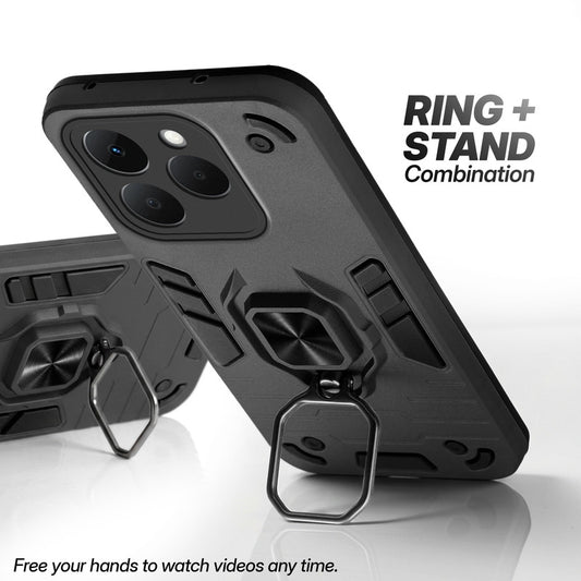 Realme Narzo 90 5G case with foldable ring stand for hands-free viewing in kickstand position