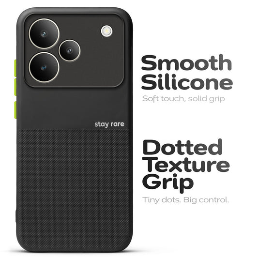 Premium Silicone Textured Case With Camera Protection & Inner Microfiber Lining Back Cover For Realme P4 5G