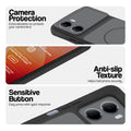 Black phone case for Redmi 15A 5G showing camera safety edges, anti slip side grip and easy press button covers.