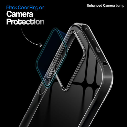 Crystal Clear Anti-Yellow Transparent Back Cover Case With Camera Ring Protection for Redmi Note 12 Pro Plus 5G