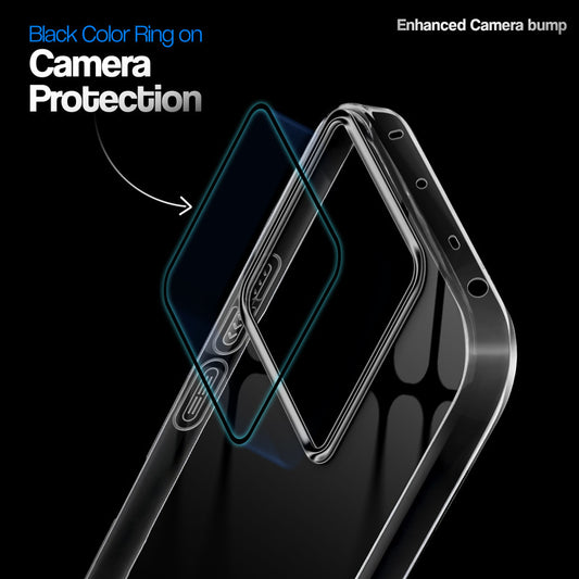 Crystal Clear Anti-Yellow Transparent Back Cover Case With Camera Ring Protection for Redmi Note 13 Pro 5G