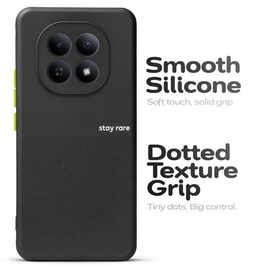 Premium Silicone Textured Case With Camera Protection & Inner Microfiber Lining Back Cover For Redmi Note 15 5G