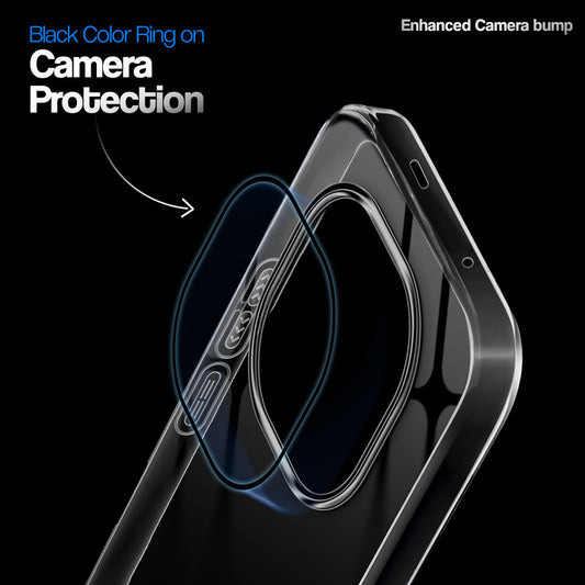 Crystal Clear Anti-Yellow Transparent Back Cover Case With Camera Ring Protection for Redmi Note 15 Pro Plus 5G