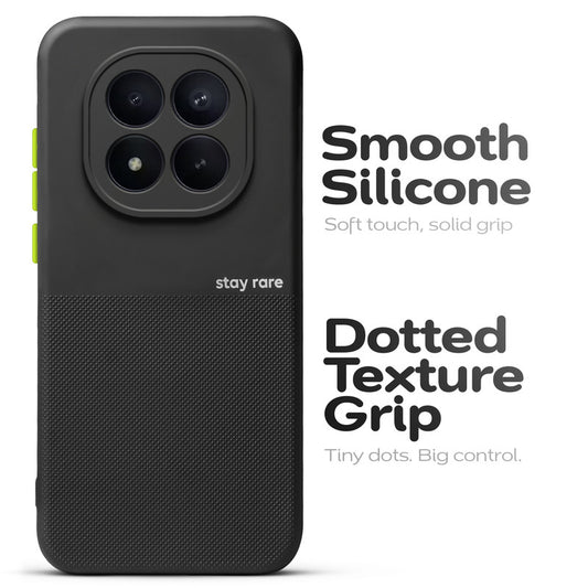 Premium Silicone Textured Case With Camera Protection & Inner Microfiber Lining Back Cover For Redmi Note 15 Pro Plus 5G