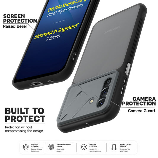 Premium Frosted Back Cover with Textured Camera Design & Metal-Look Buttons for Samsung A17 5G