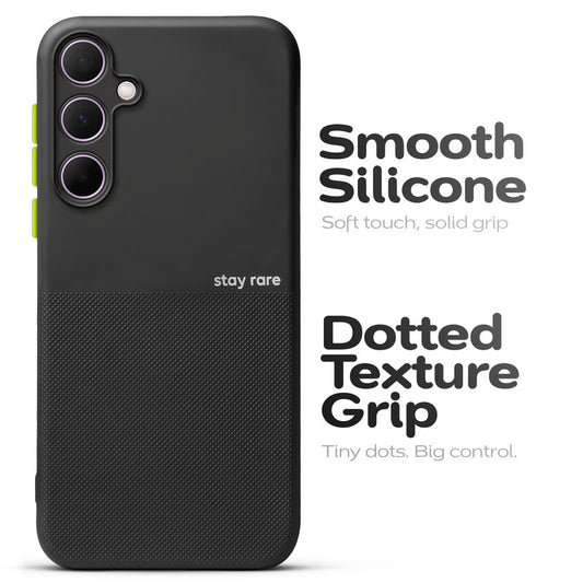 Premium Silicone Textured Case With Camera Protection & Inner Microfiber Lining Back Cover For Samsung A35 5G