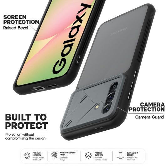 Premium Frosted Back Cover with Textured Camera Design & Metal-Look Buttons for Samsung A56 5G