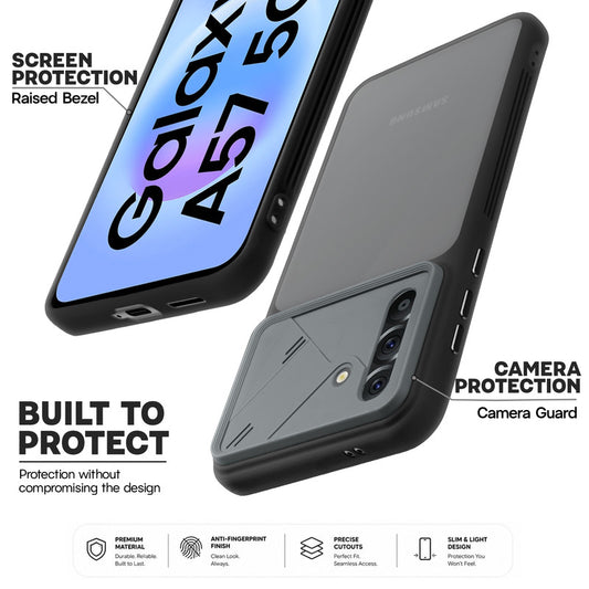 Premium Frosted Back Cover with Textured Camera Design & Metal-Look Buttons for Samsung A57 5G