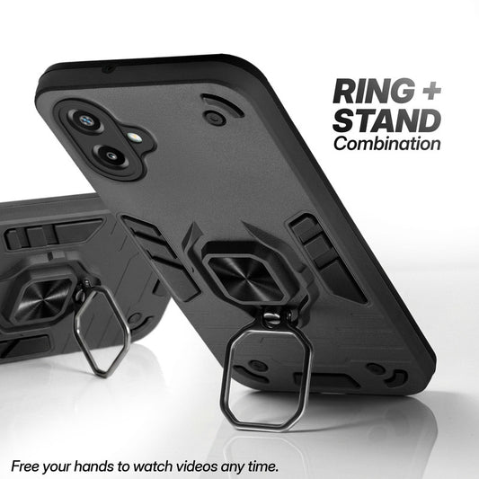 Samsung F70e 5G case with foldable ring stand for hands-free viewing in kickstand position