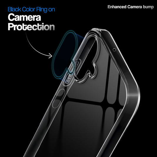 Crystal Clear Anti-Yellow Transparent Back Cover Case With Camera Ring Protection for Samsung F70e 5G