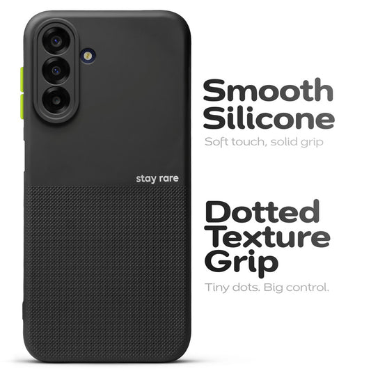 Premium Silicone Textured Case With Camera Protection & Inner Microfiber Lining Back Cover For Samsung M17 5G