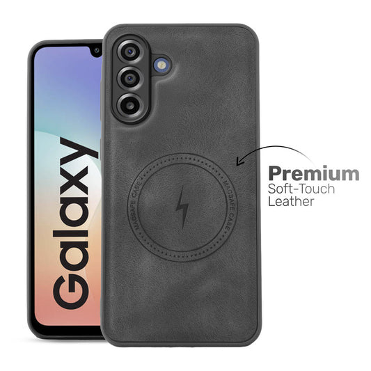 Refined PU Leather Case for Samsung M17 5G , with Support for MagSafe & Wireless Accessories