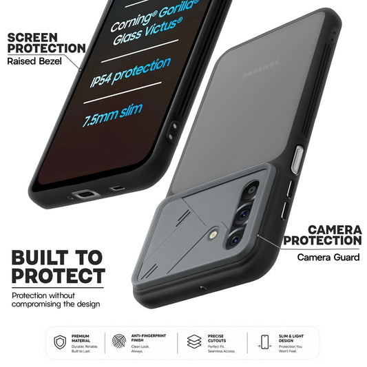 Premium Frosted Back Cover with Textured Camera Design & Metal-Look Buttons for Samsung M17 5G