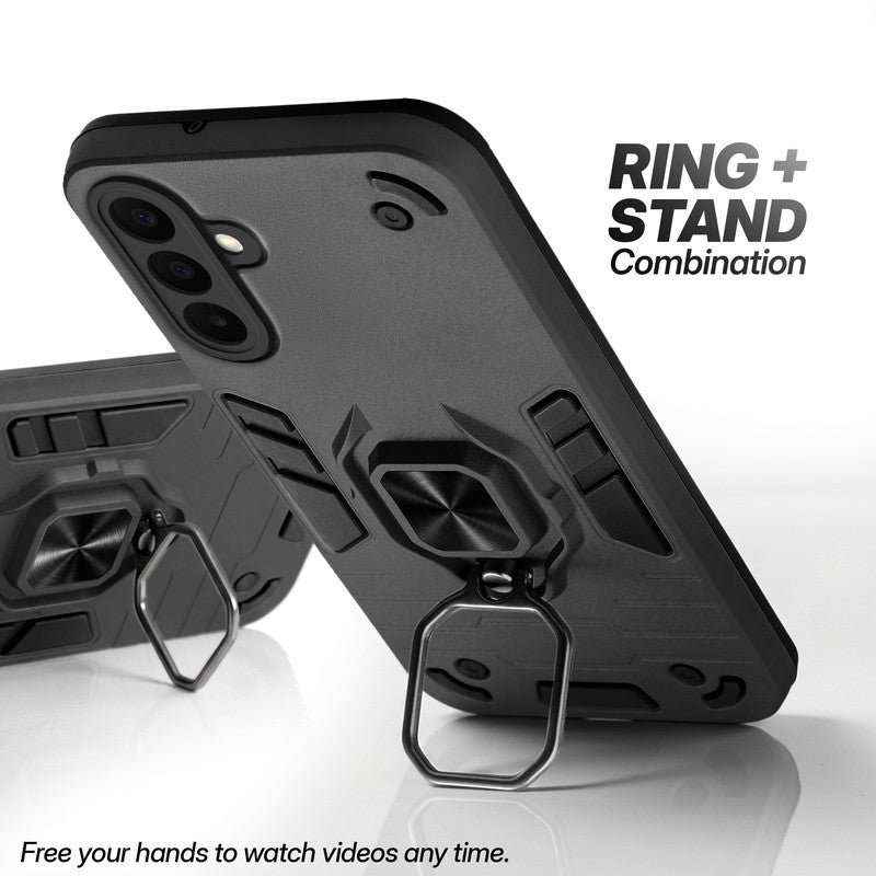 Samsung M47 5G case with foldable ring stand for hands-free viewing in kickstand position