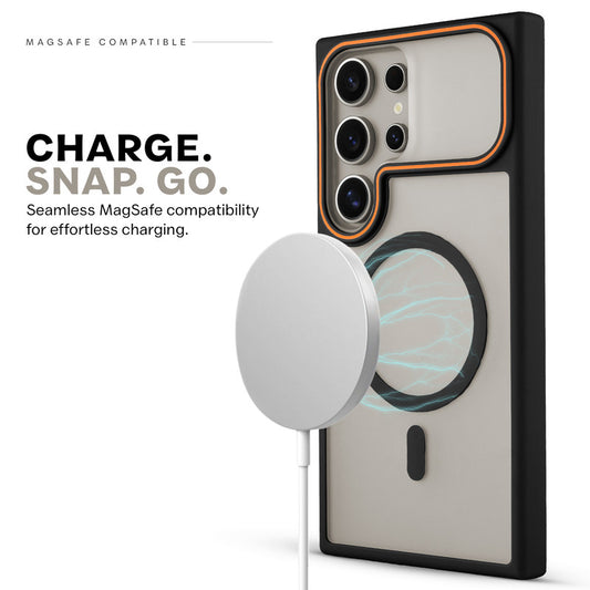 Premium MagSafe Case for Samsung S23 Ultra 5G with Frosted Back, Soft Silicone Edges & Raised Camera Protection