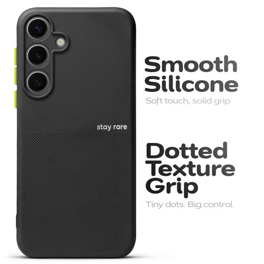 Premium Silicone Textured Case With Camera Protection & Inner Microfiber Lining Back Cover For Samsung S25 5G