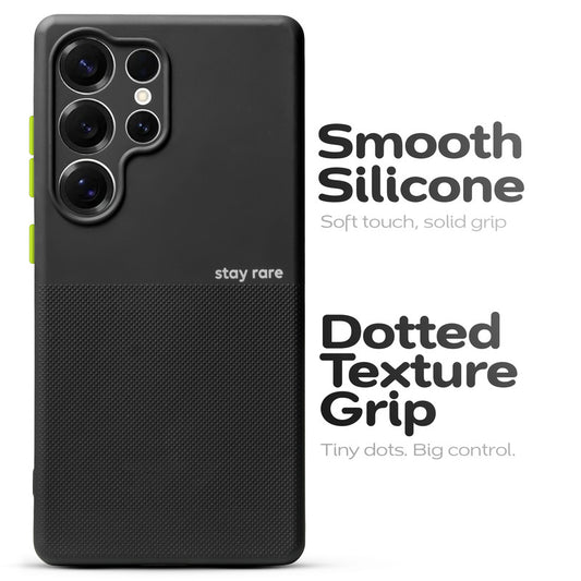 Premium Silicone Textured Case With Camera Protection & Inner Microfiber Lining Back Cover For Samsung S25 Ultra 5G