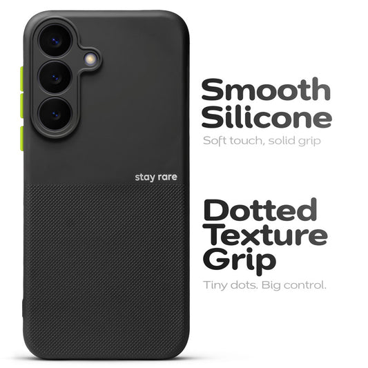 Premium Silicone Textured Case With Camera Protection & Inner Microfiber Lining Back Cover For Samsung S26 5G