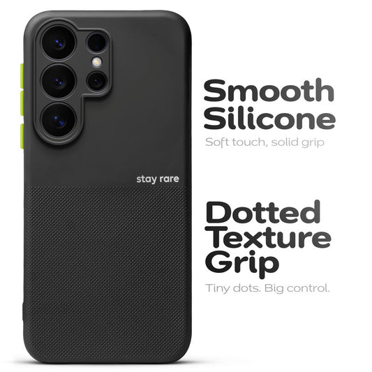 Premium Silicone Textured Case With Camera Protection & Inner Microfiber Lining Back Cover For Samsung S26 Ultra 5G