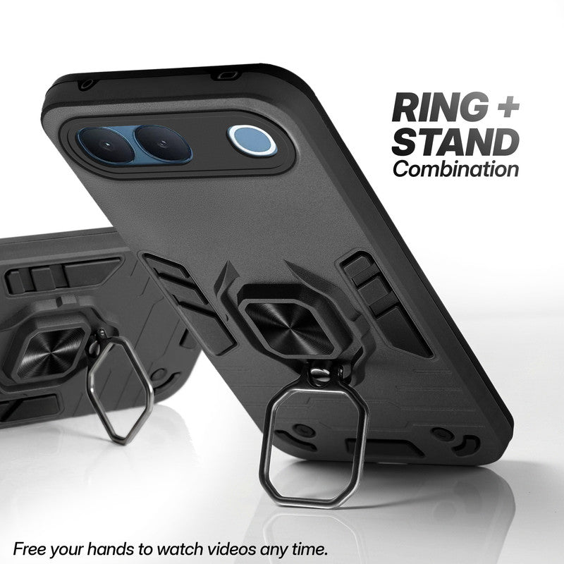 Vivo S2 5G case with foldable ring stand for hands-free viewing in kickstand position