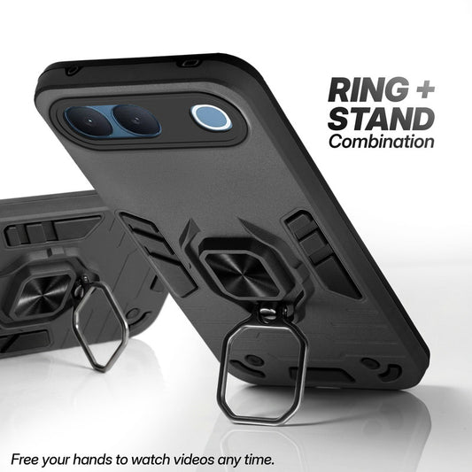 Vivo S2 5G case with foldable ring stand for hands-free viewing in kickstand position