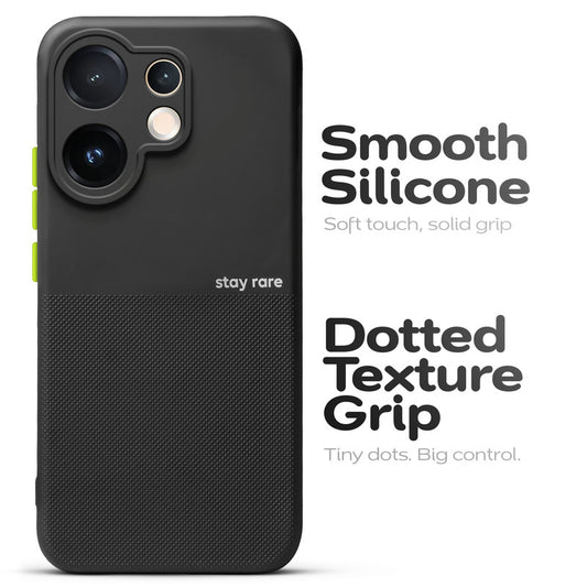 Premium Silicone Textured Case With Camera Protection & Inner Microfiber Lining Back Cover For Vivo T4 Pro 5G