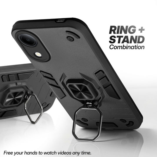 Vivo T5e 5G case with foldable ring stand for hands-free viewing in kickstand position
