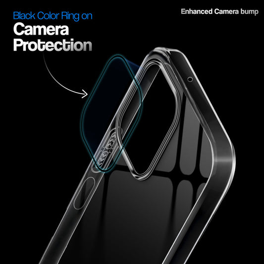 Crystal Clear Anti-Yellow Transparent Back Cover Case With Camera Ring Protection for Vivo T5x 5G