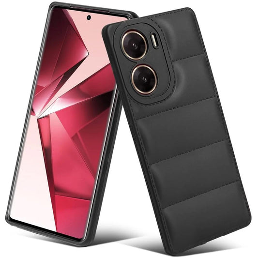 Leather Textured Back Cover for Vivo V29e 5G, Shockproof Case with Camera Protection