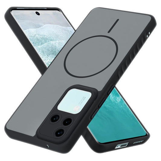Matte Silicone Dual Color Back Cover with Metal Buttons & Ring Design for Vivo V30 Pro 5G