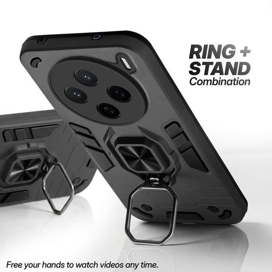 Vivo X200T 5G case with foldable ring stand for hands-free viewing in kickstand position