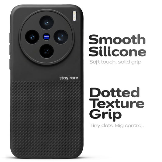 Matte Grip Silicone Case With Camera Protection & Microfiber Lining For Vivo X200T 5G