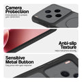 Black phone case forMotorola Vivo X300 5G showing camera safety edges, anti slip side grip and easy press button covers.