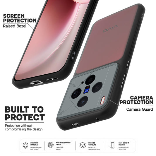 Premium Frosted Back Cover with Textured Camera Design & Metal-Look Buttons for Vivo X300 5G