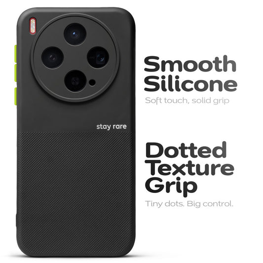Premium Silicone Textured Case With Camera Protection & Inner Microfiber Lining Back Cover For Vivo X300 5G