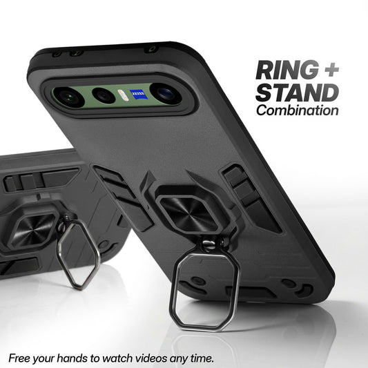 Vivo X300 FE 5G case with foldable ring stand for hands-free viewing in kickstand position